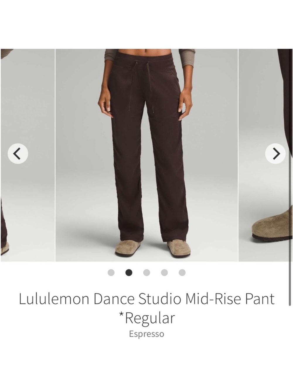 Lululemon Dance Studio Mid Rise Pants *Regular Espresso Sz 6